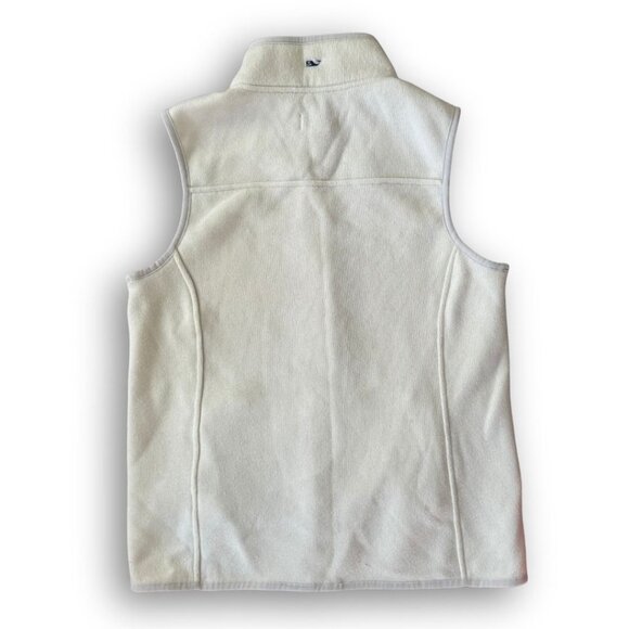Vineyard Vines Women's Fleece Vest in Cream/Off White Size Medium - Picture 3 of 7